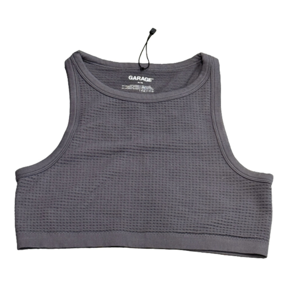 🌷Garage Dusty Purple / Gray Waffle Knit High Neck Tank Top